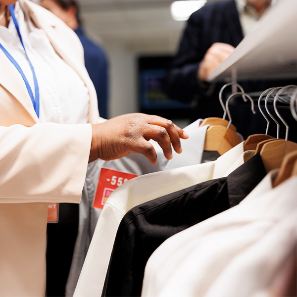 Worker holding produce